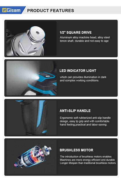 Udarni vijačnik 1200 Nm SET v kovčku + nastavki