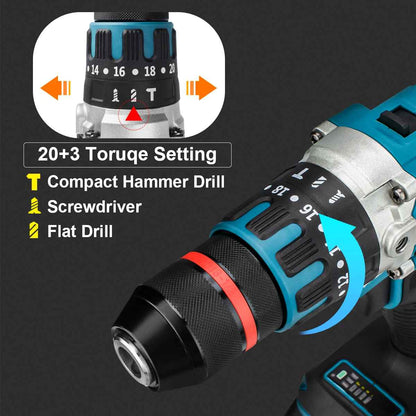 Brezkrtačni udarni vrtalnik z ročajem