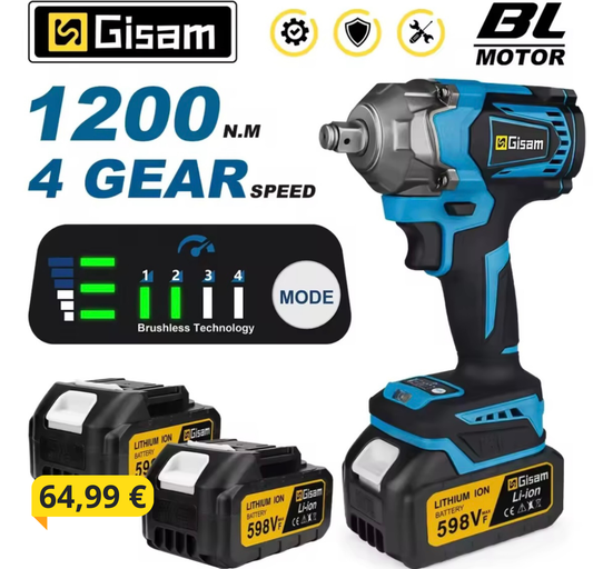 Udarni vijačnik 1200 Nm SET