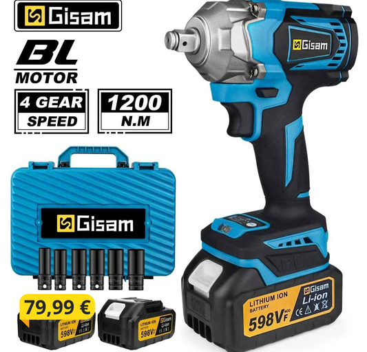 Udarni vijačnik 1200 Nm SET v kovčku + nastavki