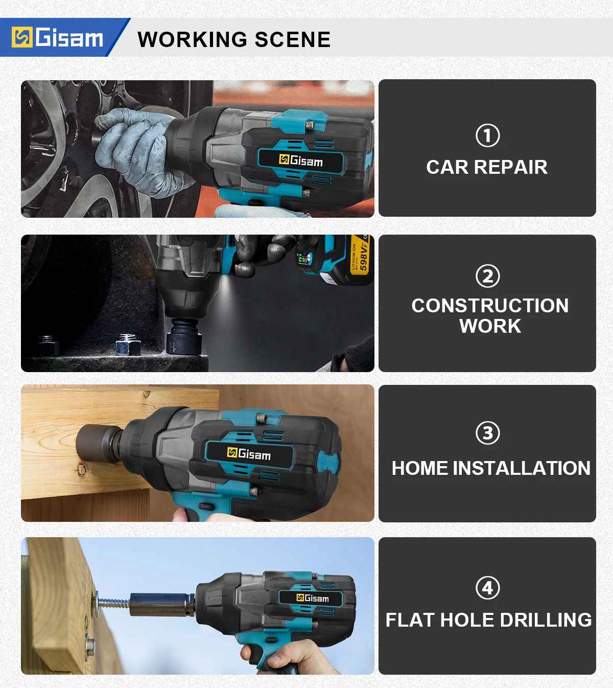 Udarni vijačnik 3100 Nm - 3/4" SET v kovčku