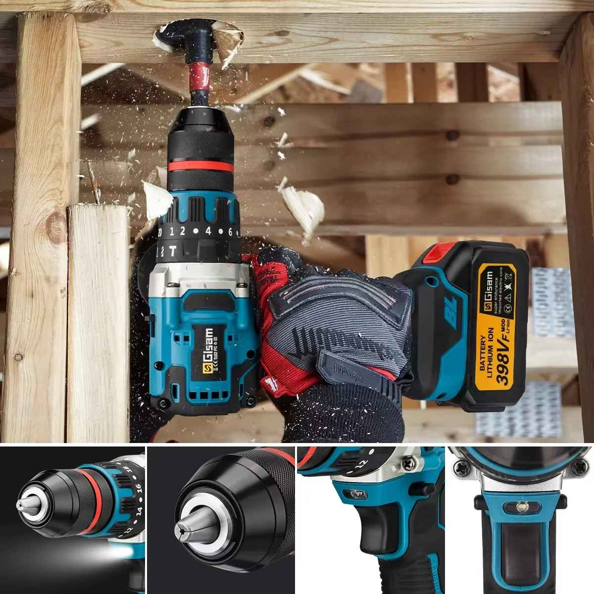 Brezkrtačni udarni vrtalnik z ročajem