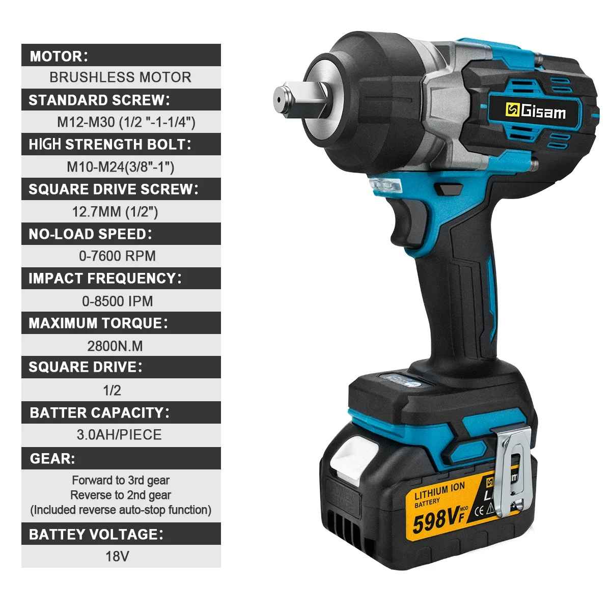 Udarni vijačnik 2800 Nm SET