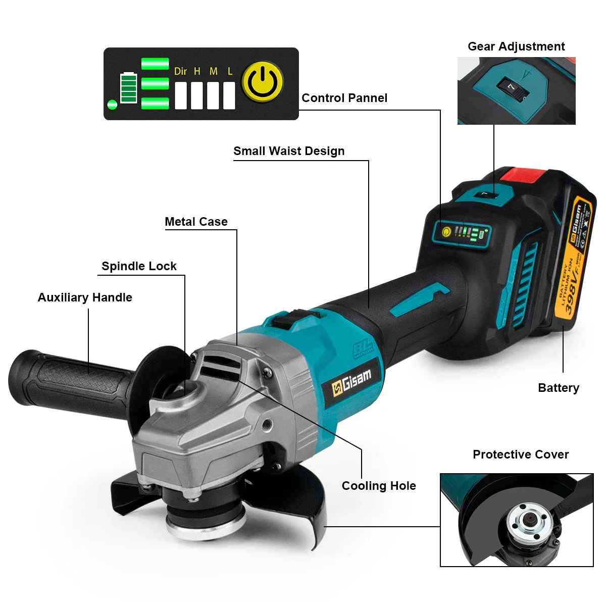 Kotni brusilnik 7 hitrosti SET