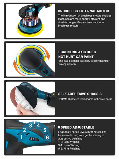 Akumulatorska polirka 150 mm – set z 2 baterijama