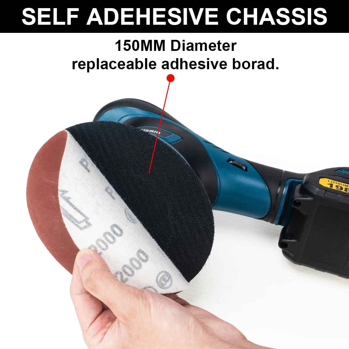 Akumulatorska polirka 150 mm – set z 2 baterijama