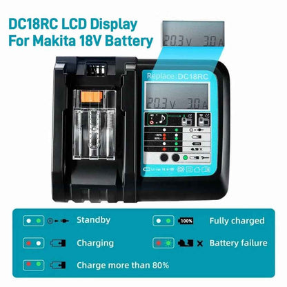 Makita Replace DC18RC LCD polnilec