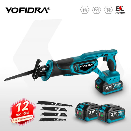 Akumulatorska sabljasta žaga YOFIDRA SET z 2 baterijama